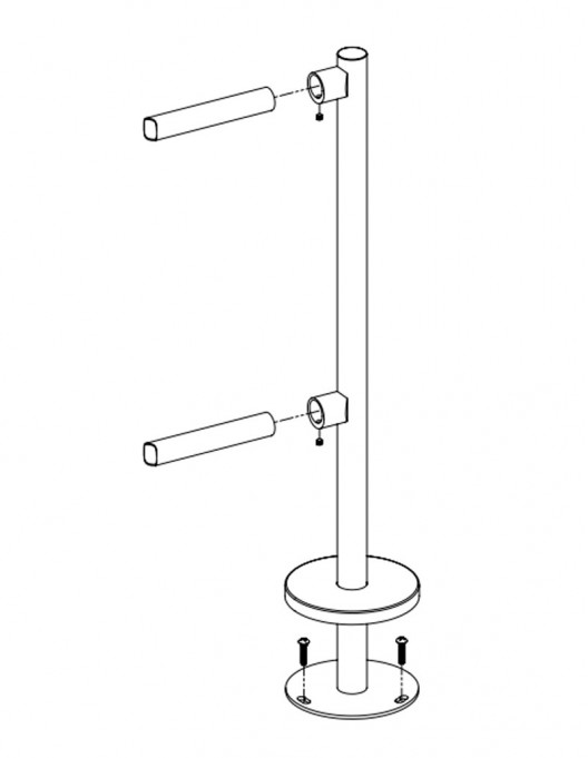 <p>Stalp de capat din INOX, pentru balustrade K-VO</p>