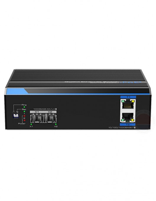 Switch industrial cu 2 porturi ethernet gigabit POE+ UTP7202GE-POE