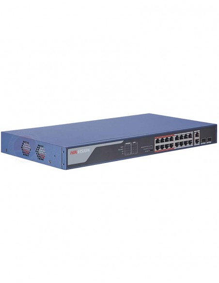 Switch ethernet PoE, 16 porturi Hikvision DS-3E0318P-E(B)