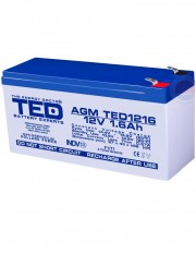 Acumulator stationar AGM VRLA 12V/1,6Ah TED1216