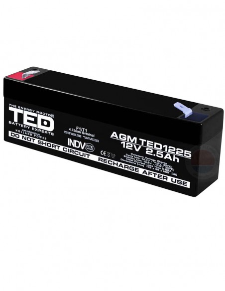 <p>Acumulator stationar VRLA 12V/2,5Ah TED1225</p>