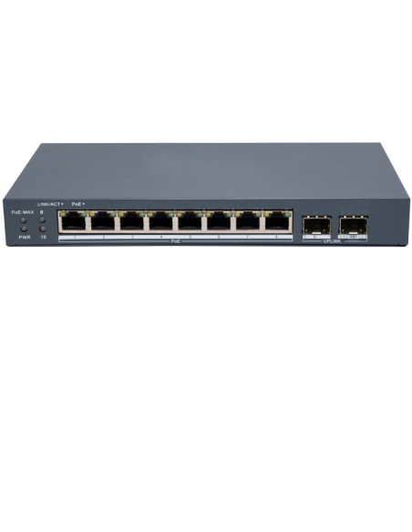 Switch cu management, 8 porturi PoE Gigabit Hikvision DS-3E1510P-EI/M-8P2F