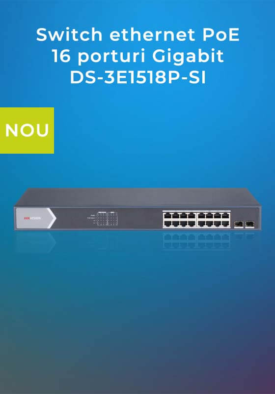 Switch ethernet PoE Hikvision DS-3E1518P-SI